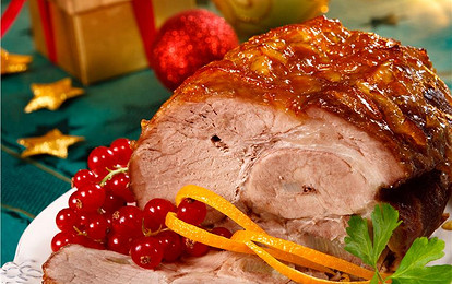 Запеченная свинина с яблочным джемом