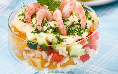 Салат из апельсинов и креветок