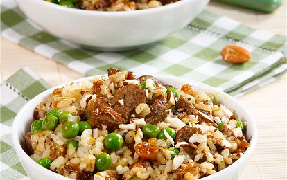 Плов из баранины с зеленым горошком