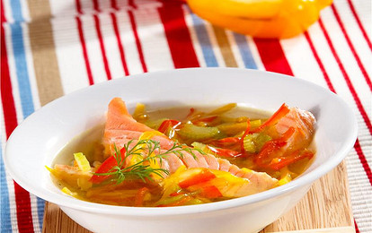 Суп из форели со сладким перцем