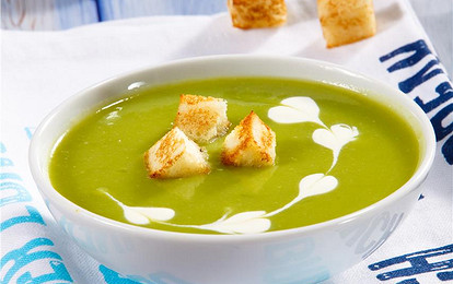 Весенний суп-пюре из зеленого горошка