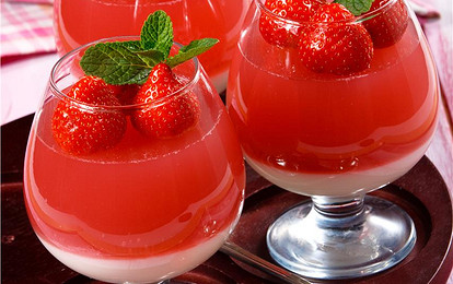 Клубнично-сливочное желе