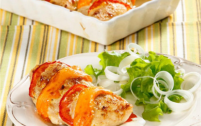 Филе “Зебра”с начинкой из помидоров и сыра