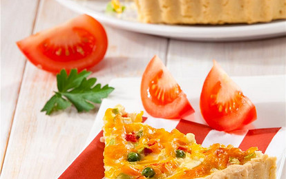 Овощной пирог с ветчиной
