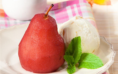 Пьяные груши с мороженым