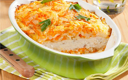 Рыбная запеканка с морковью