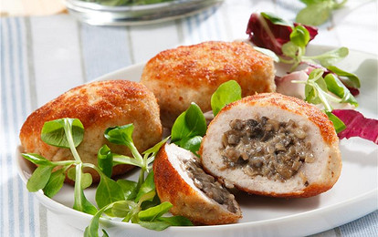 Куриные котлеты с начинкой из грибов