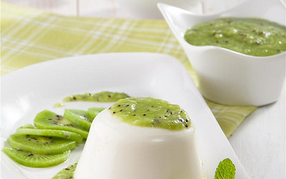 Паннакотта с киви и мятой