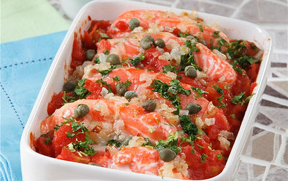 Запеканка из семги с зеленью