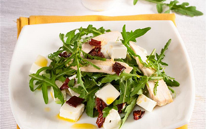 Салат с курицей и вялеными помидорами