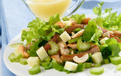 Салат с говядиной и свининой