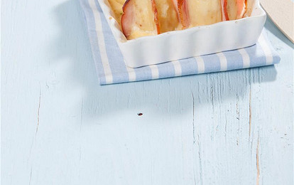 Картофель с беконом под сырным соусом