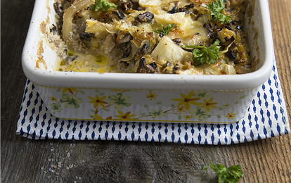 Запеканка овощная с грибами