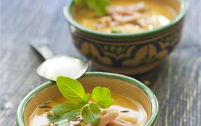 Морковный суп-пюре на мясном бульоне