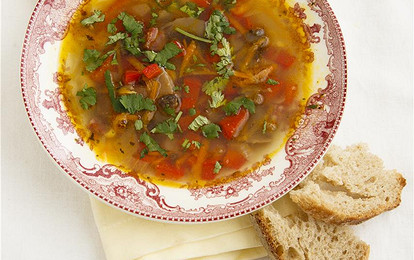 Суп с грибами и копченостями