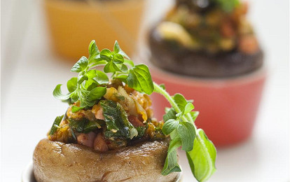 Шампиньоны с ветчиной