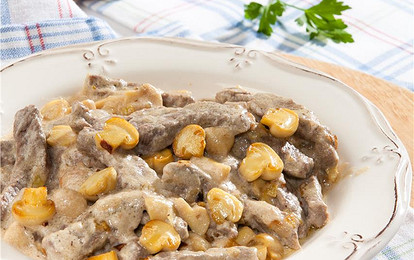 Бефстроганов с грибами