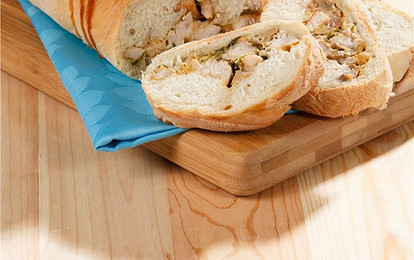 Плетеная косичка с индейкой и грибами