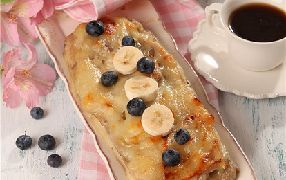 Бананы, зaпеченные с моцареллой