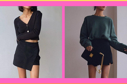 С чем можно носить юбку-шорты: составляем образы для разного времени года (36 примеров на фото)