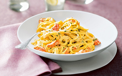 Спагетти с лососем