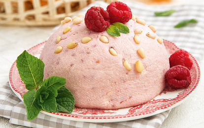 Творожная масса с малиной