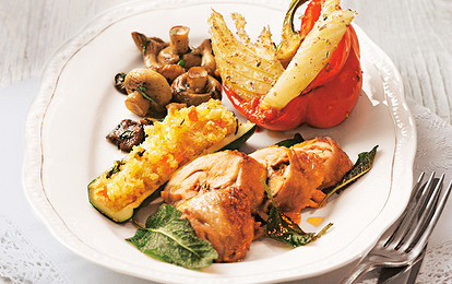 Куриное филе с овощами и кускусом