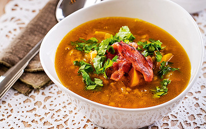 Похлебка с чечевицей и беконом