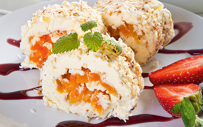 Творожный десерт с курагой