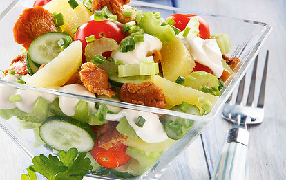 Салат с грибами и помидорами