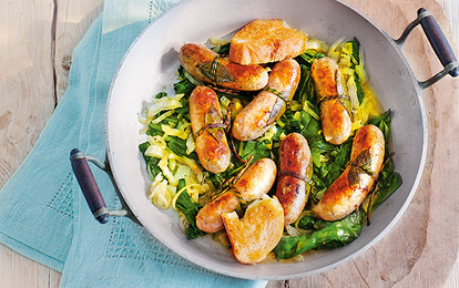 Закуска по-баварски с сосисками