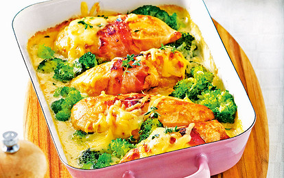 Запеченное куриное филе с брокколи