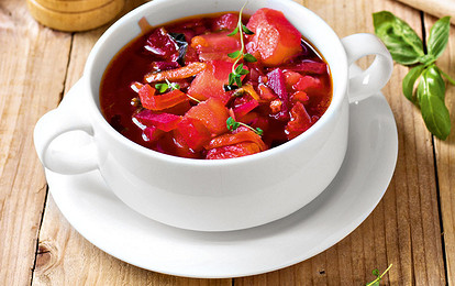 Ароматный постный борщ со сладким перцем