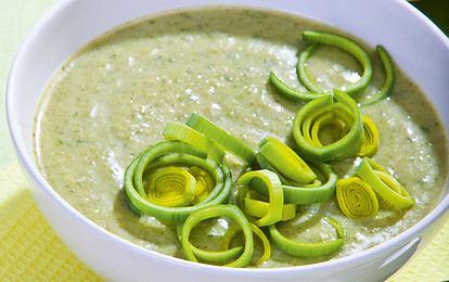 Суп-пюре с луком-пореем