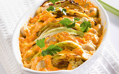 Молодая капуста в сливках