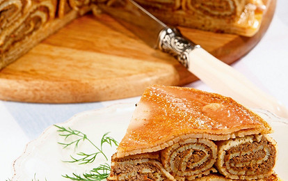 Вместо сладкого: рецепт блинного пирога
