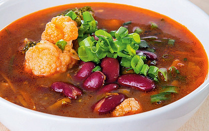 Овощной суп с фасолью