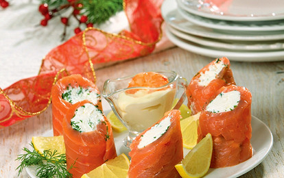 Рулетики «Царские» с красной рыбой