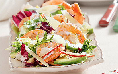 Салат с креветками