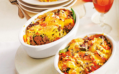 Запеканка с рубленым мясом и картофелем