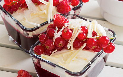 Желе с маскарпоне и смородиной