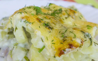 Треска со шпинатом