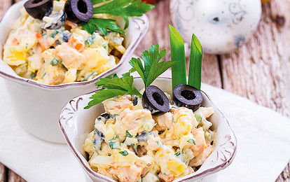 Оливье с маслинами