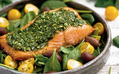 Для гурманов: рецепт форели с базиликовой гремолатой