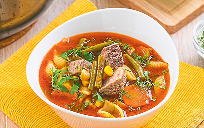 Суп овощной с рожками