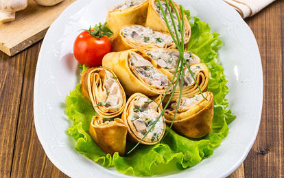 Блинчики с креветками