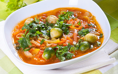 Овощной суп с брюссельской капустой