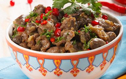 Куриные сердечки по-грузински