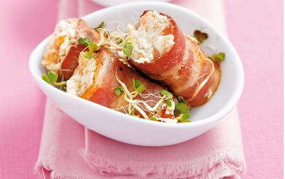 Рулетики из ветчины с творогом