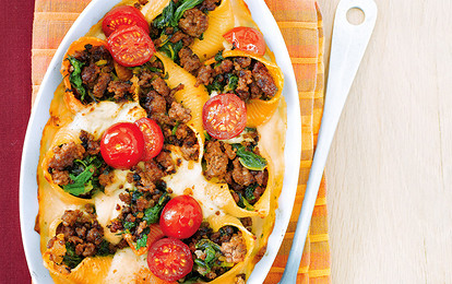 Запеканка с мясом и шпинатом (фото)